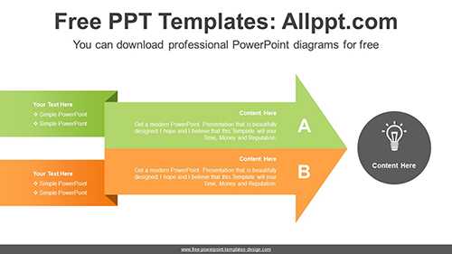 Folded Ribbon Arrows PowerPoint Diagram