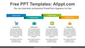 Folded ribbon progress PowerPoint Diagram Template
