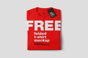 Folded t-shirt PSD template