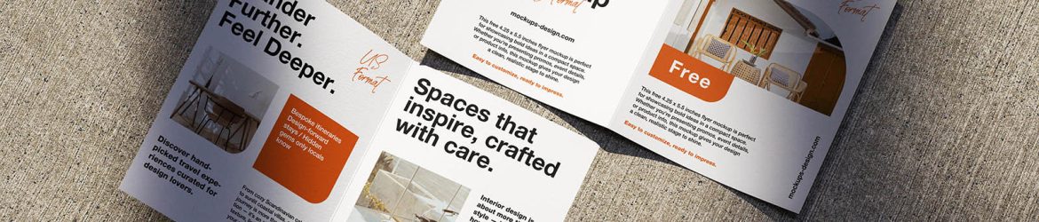 Folded US-format flyer mockup Folded US-format flyer mockup