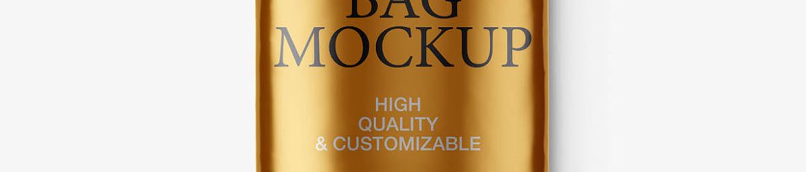 Food bag mockup / metallic