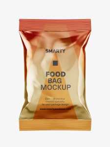 Food pouch mockup / metallic