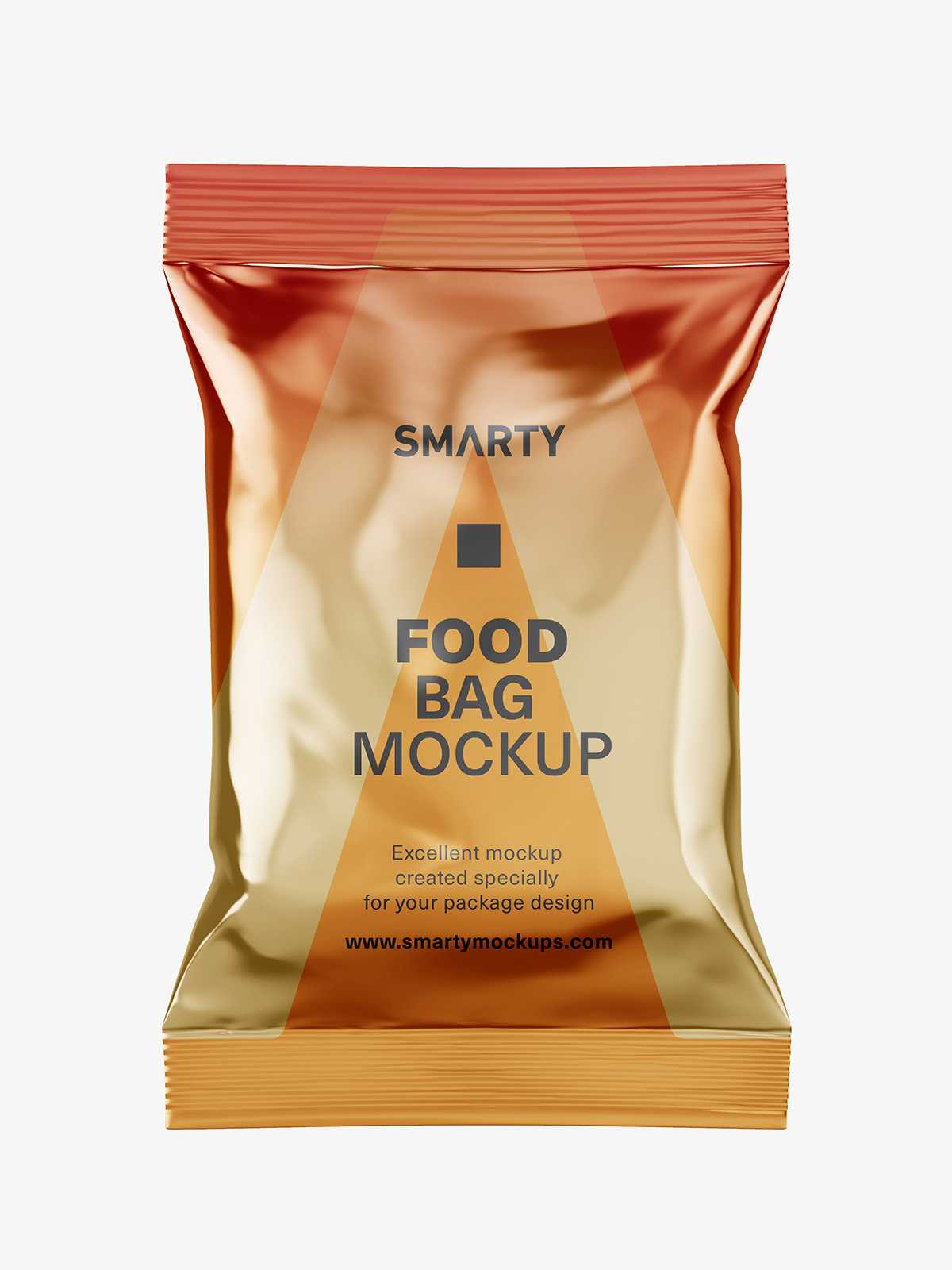 Food pouch mockup / metallic