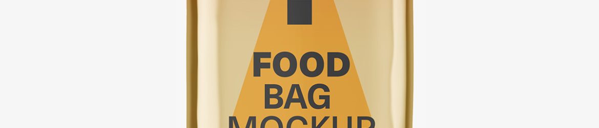 Food pouch mockup / metallic