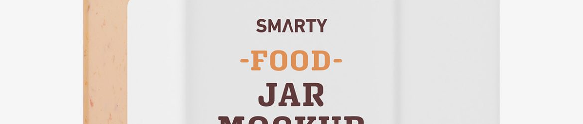 Food sauce jar mockup