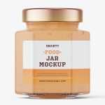 Food sauce jar mockup