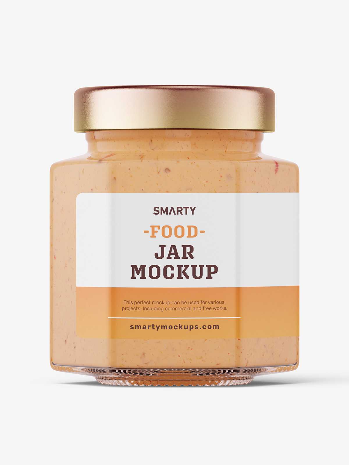 Food sauce jar mockup