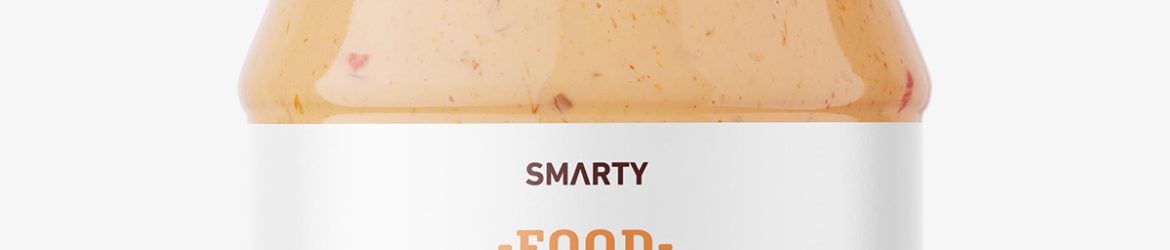 Food sauce jar mockup