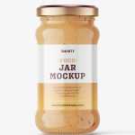 Food sauce jar mockup
