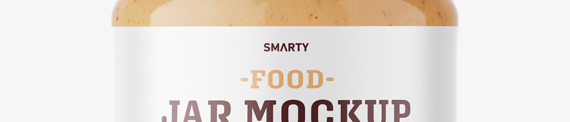 Food sauce jar mockup