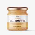 Food sauce jar mockup