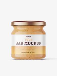 Food sauce jar mockup