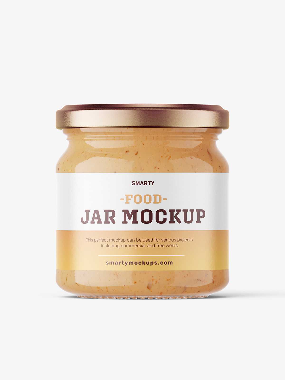 Food sauce jar mockup