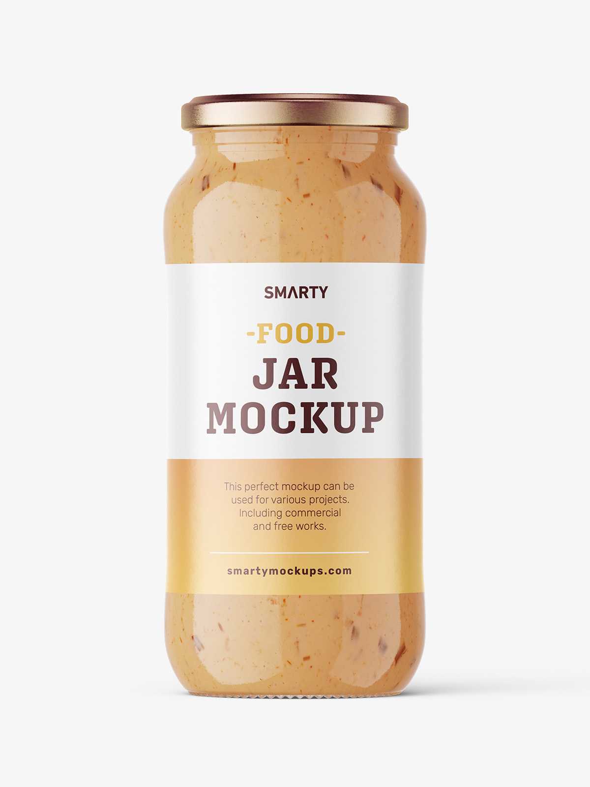 Food sauce jar mockup