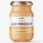 Food sauce jar mockup