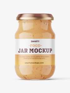 Food sauce jar mockup