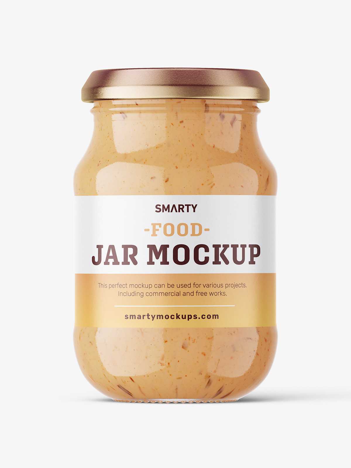 Food sauce jar mockup