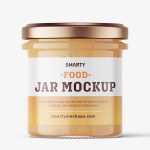 Food sauce jar mockup