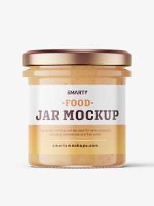 Food sauce jar mockup