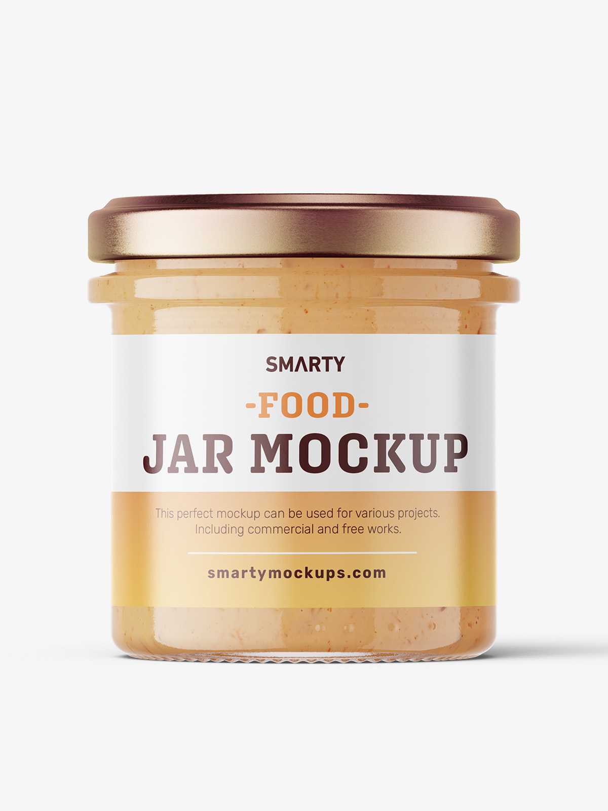 Food sauce jar mockup