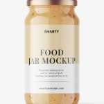 Food sauce jar mockup