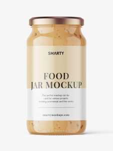 Food sauce jar mockup