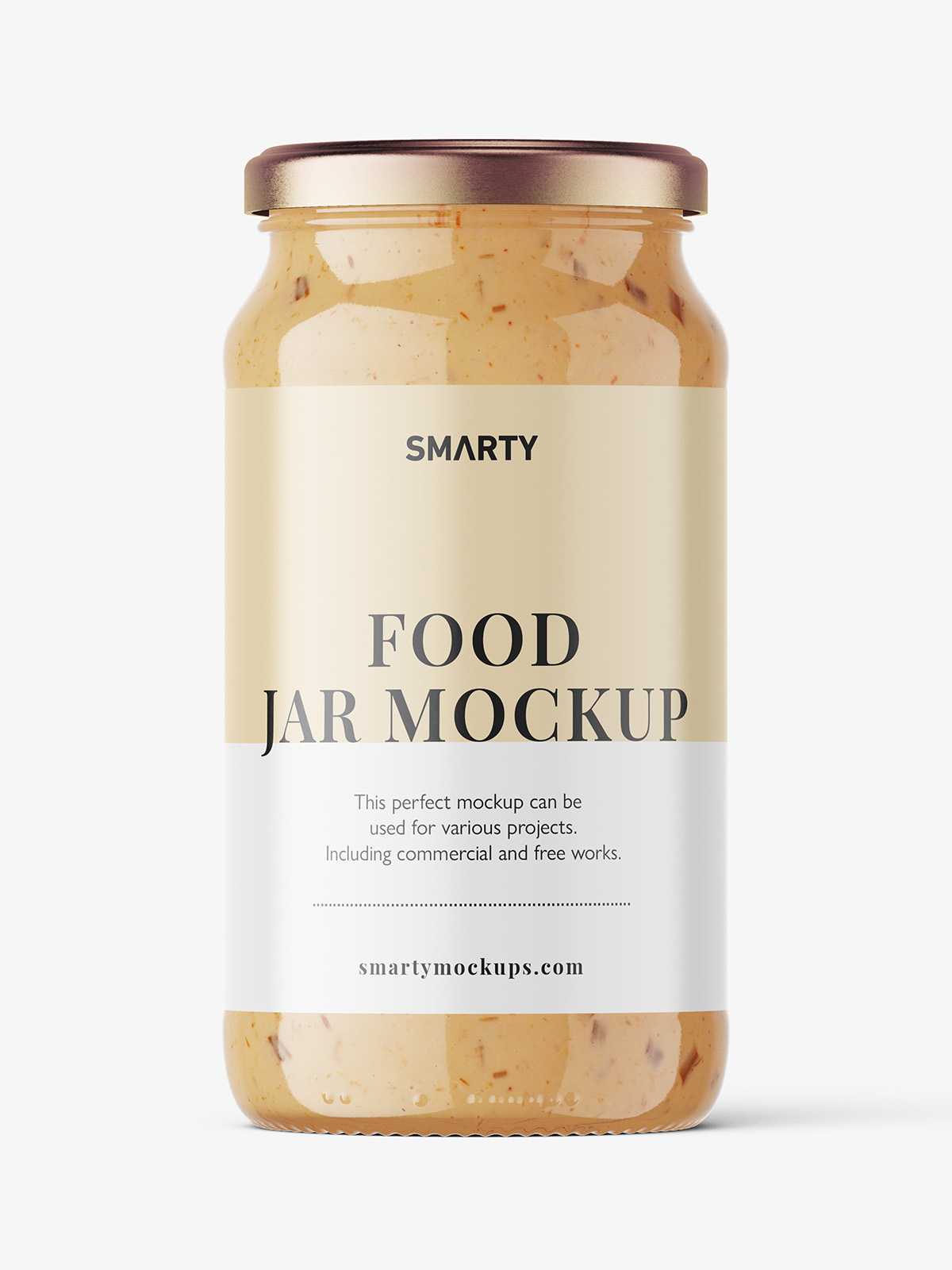 Food sauce jar mockup