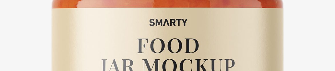 Food sauce jar mockup