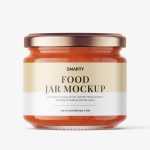 Food sauce jar mockup