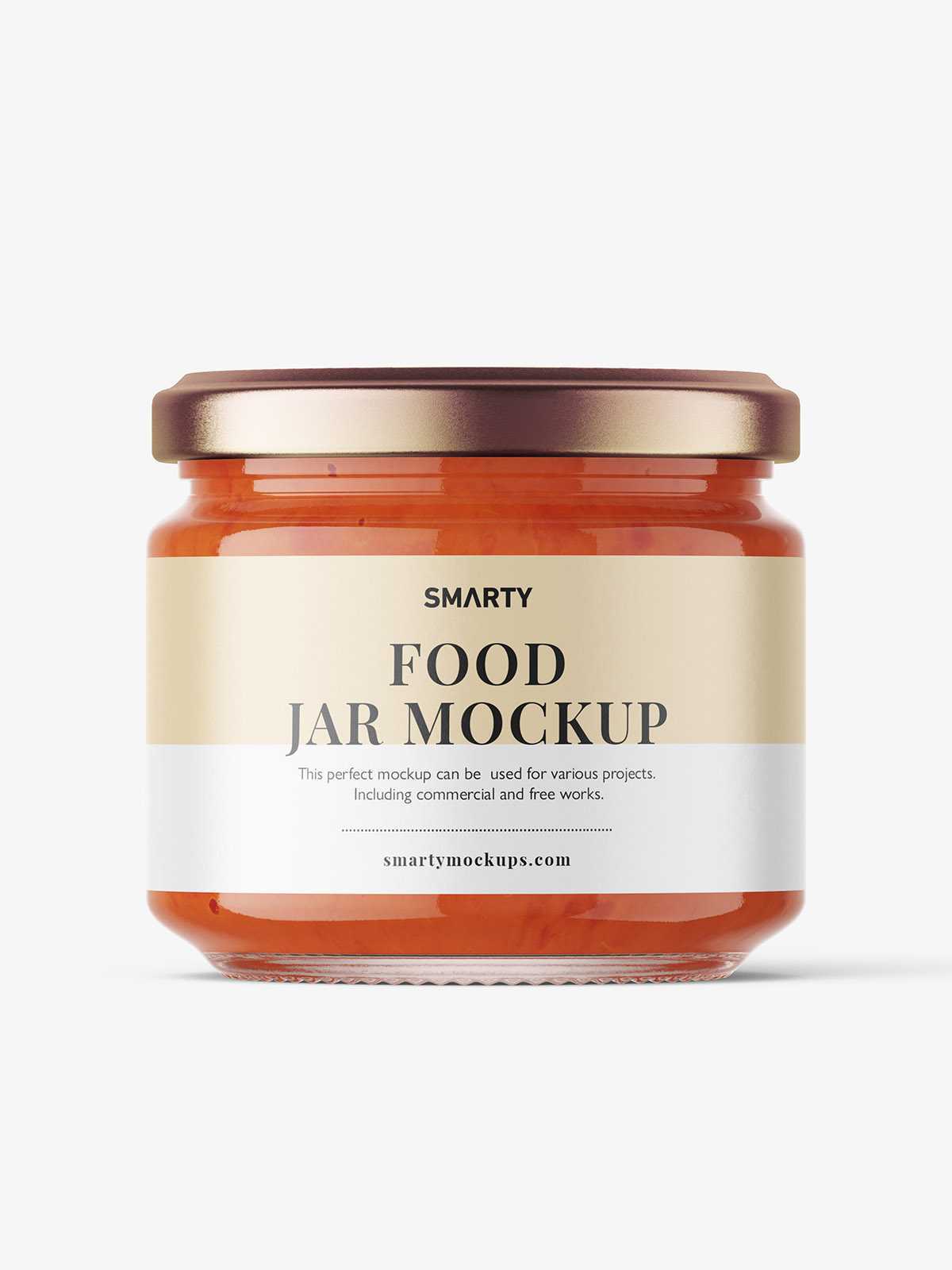 Food sauce jar mockup