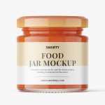 Food sauce jar mockup