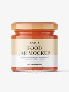 Food sauce jar mockup