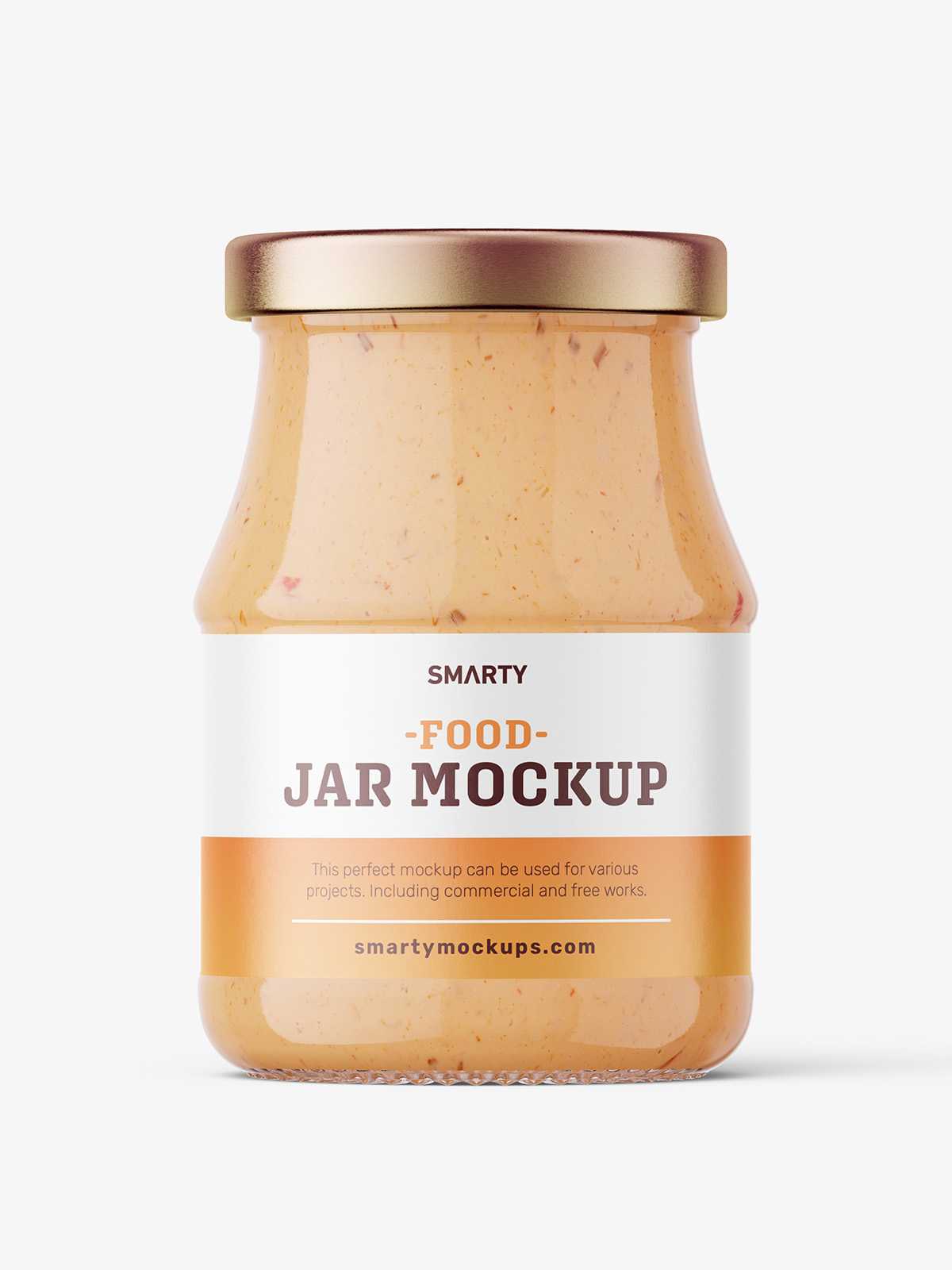 Food sauce jar mockup