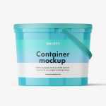 Food snap-lock container mockup / glossy