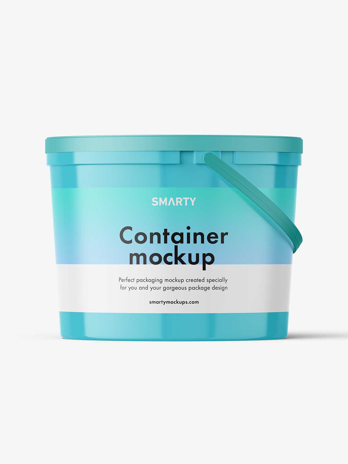 Food snap-lock container mockup / glossy