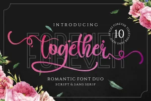Forever Together Romantic Font Duo
