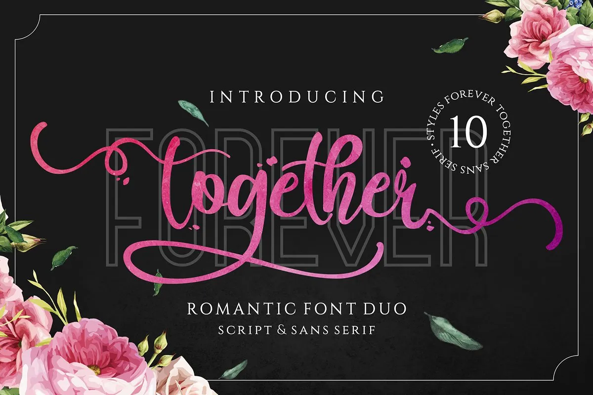 Forever Together Romantic Font Duo