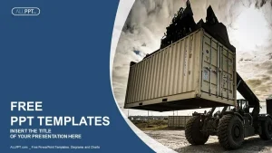 Forklift handling the container box PowerPoint Templates