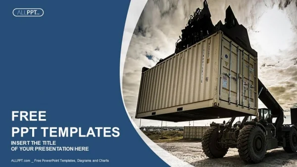 Forklift handling the container box PowerPoint Templates