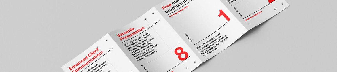 Four A5 fold flyer mockup