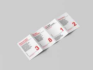Four A5 fold flyer mockup