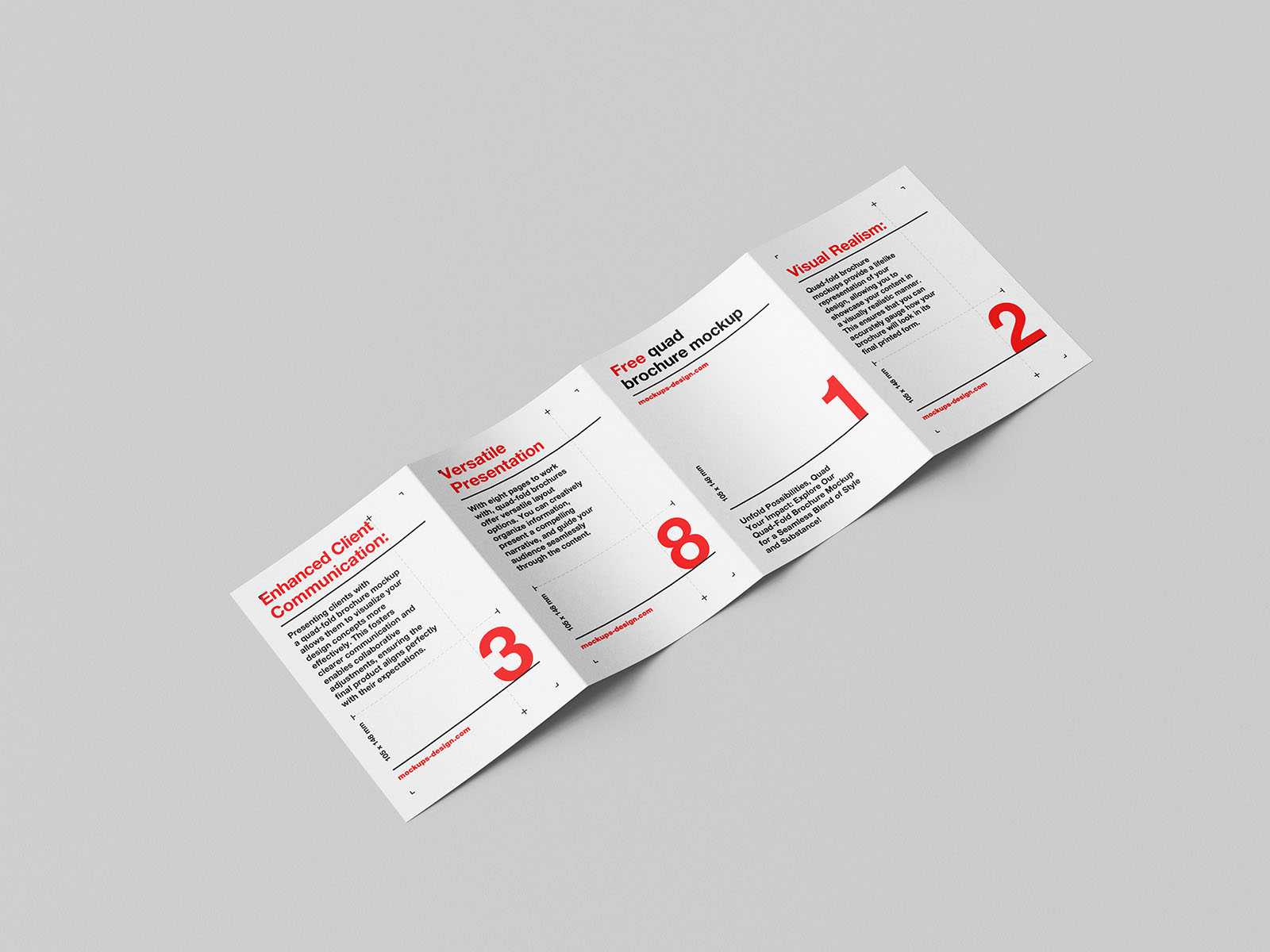 Four A5 fold flyer mockup