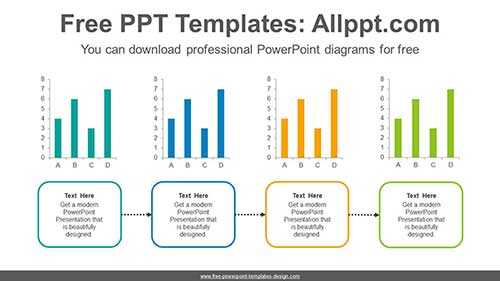 Four Bar Chart PowerPoint Diagram