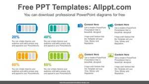 Four battery graphs PowerPoint Diagram Template