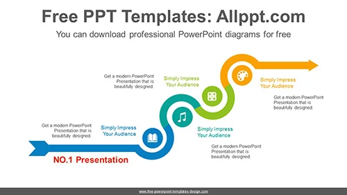 Four Circular Arrow PPT Diagram