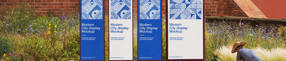 Four city display mockups
