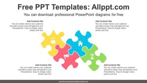 Four Colorful Puzzles PowerPoint Diagram