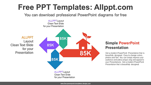Four-Direction Arrow Progress PPT Diagram