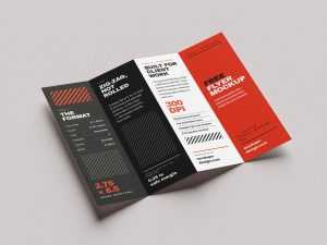 Four-panel accordion fold flyer mockup - Instant Download