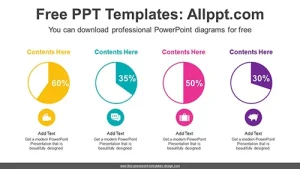 Four pie chart Diagram Template